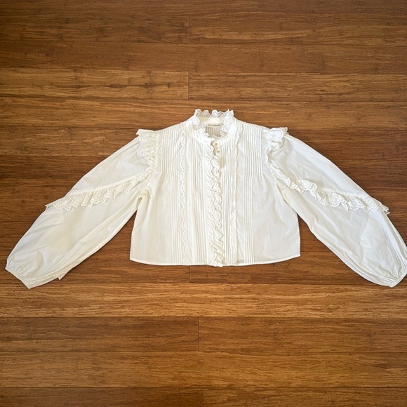 Ulla Johnson beautiful lace crop blouse/shirt, pre-loved , gently used. - Picture 2 of 13